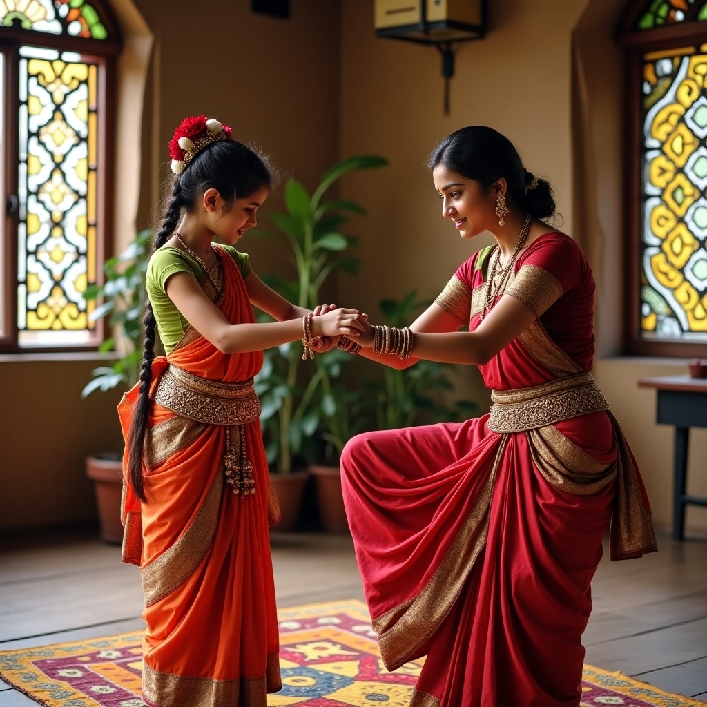 Bharatanatyam dancer performing a classical pose