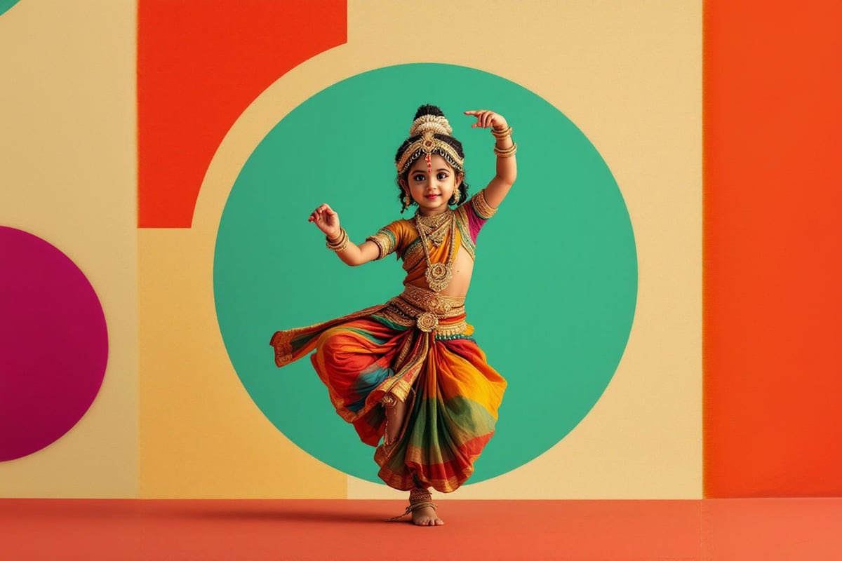 Bharatanatyam dancer performing a classical pose